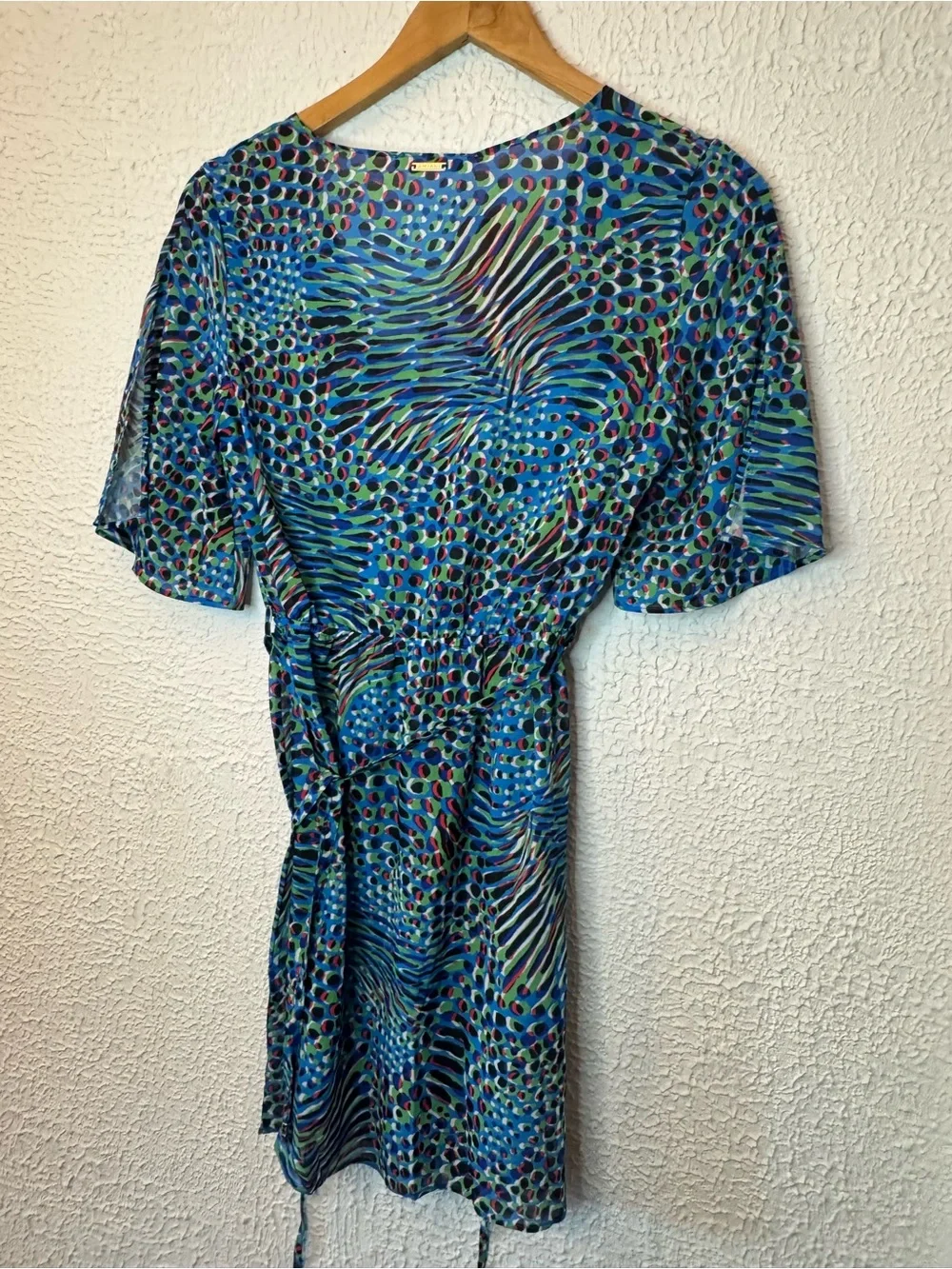 Blue Multicolor Printed Swim Coverup Tunic - Picture 8 of 16